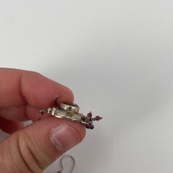 Sterling Silver yellow topaz boho earrings - Picture 4 of 4